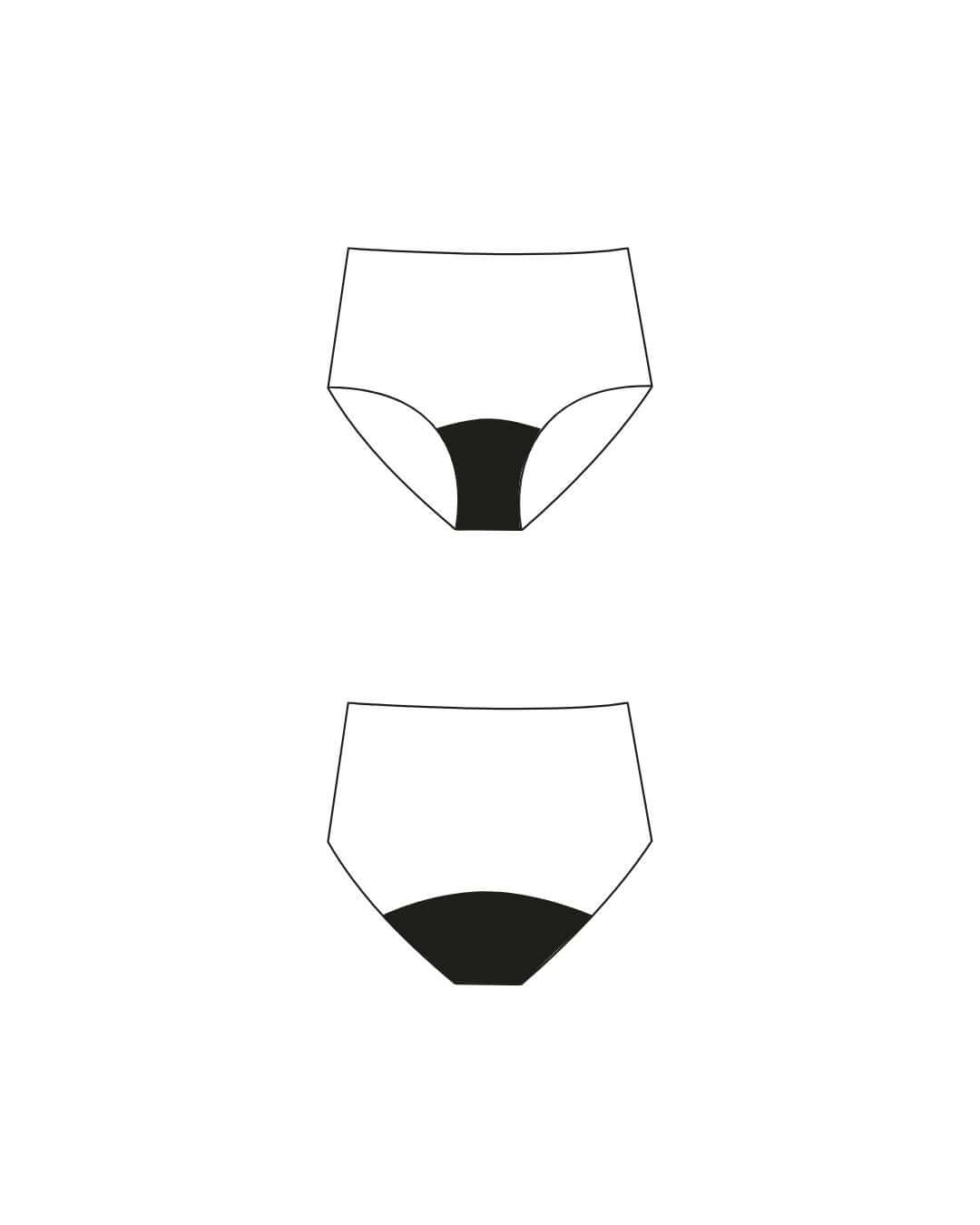 high waist hiphugger | moderate-heavy - 2-3 tampons