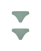 menstruatie zwemkleding in het model cheeky en de absorptie licht-gemiddeld en in de kleur groen