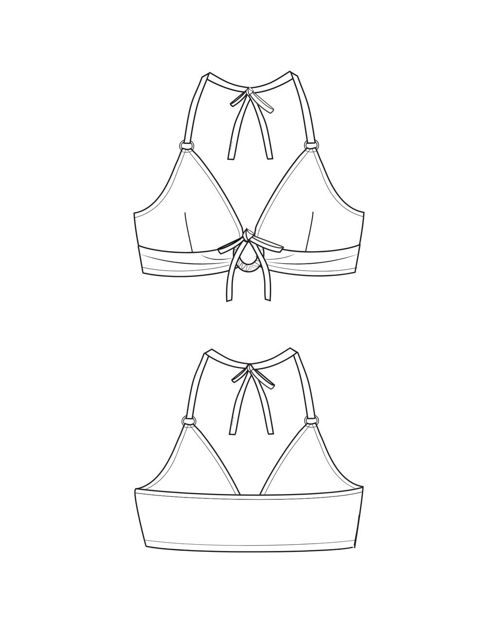 menstrual swimwear - front closure bikini top | women