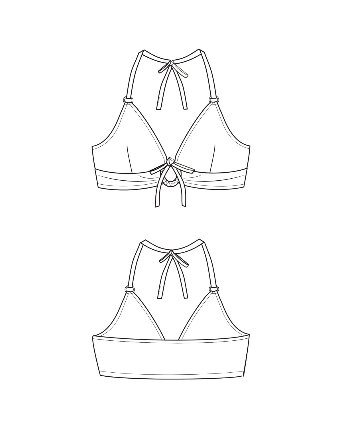 menstrual swimwear - front closure bikini top | women