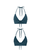 menstruatie zwemkleding - bikinitop voorsluiting | dames petrol