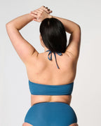 menstruatie zwemkleding - bikinitop voorsluiting | dames petrol