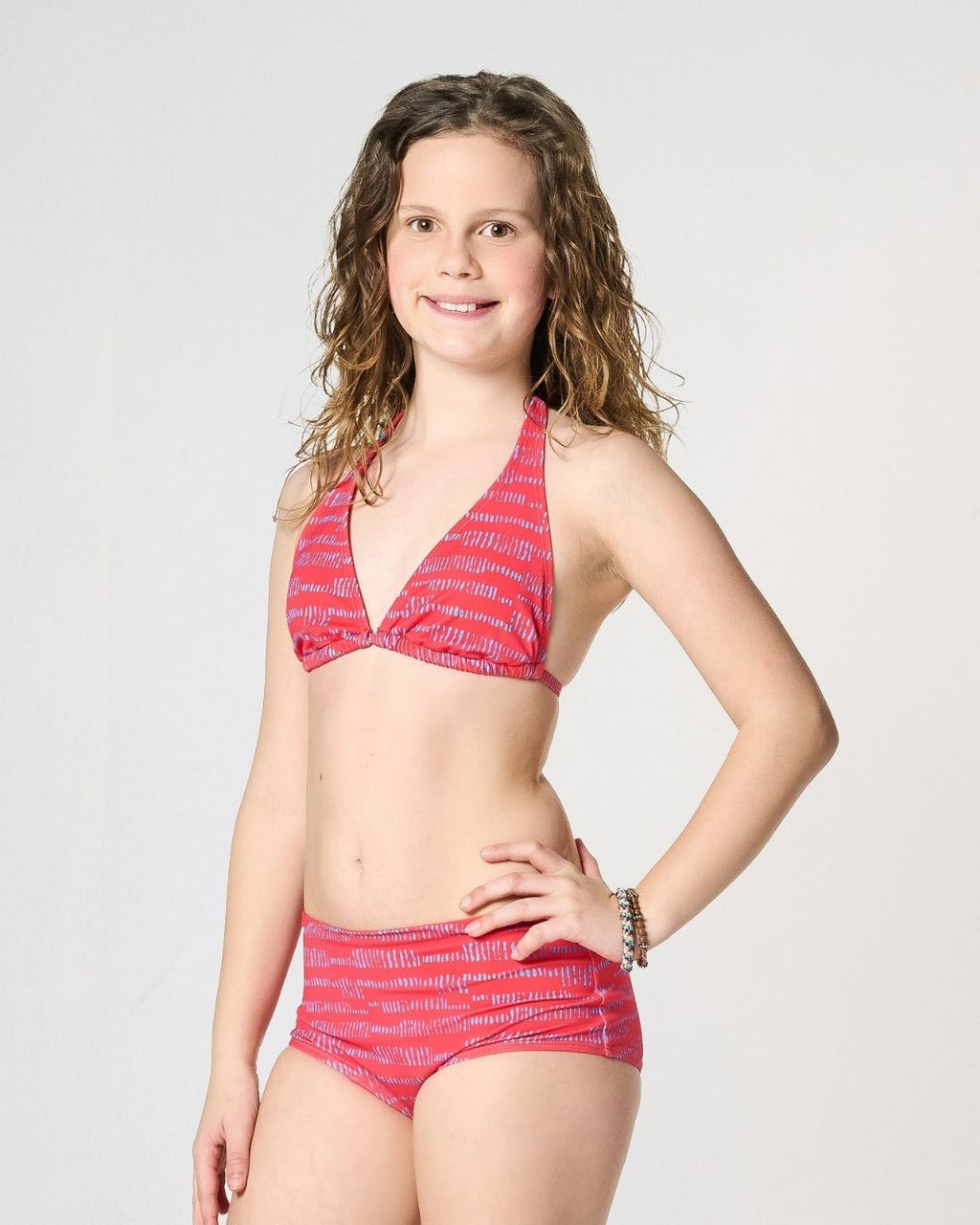 menstruatie zwemkleding - boxer broekje | gemiddeld - zwaar -2 tot 3 tampons | meiden print rood