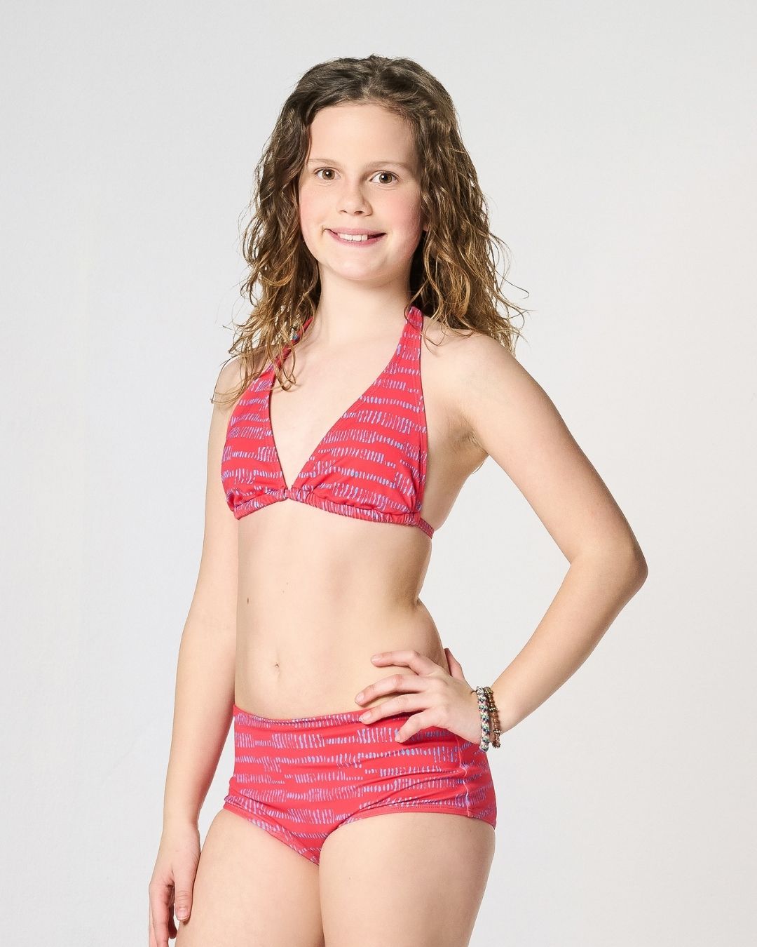 menstrual swimwear - boxer briefs | moderate - heavy - 2 to 3 tampons | girls' print red