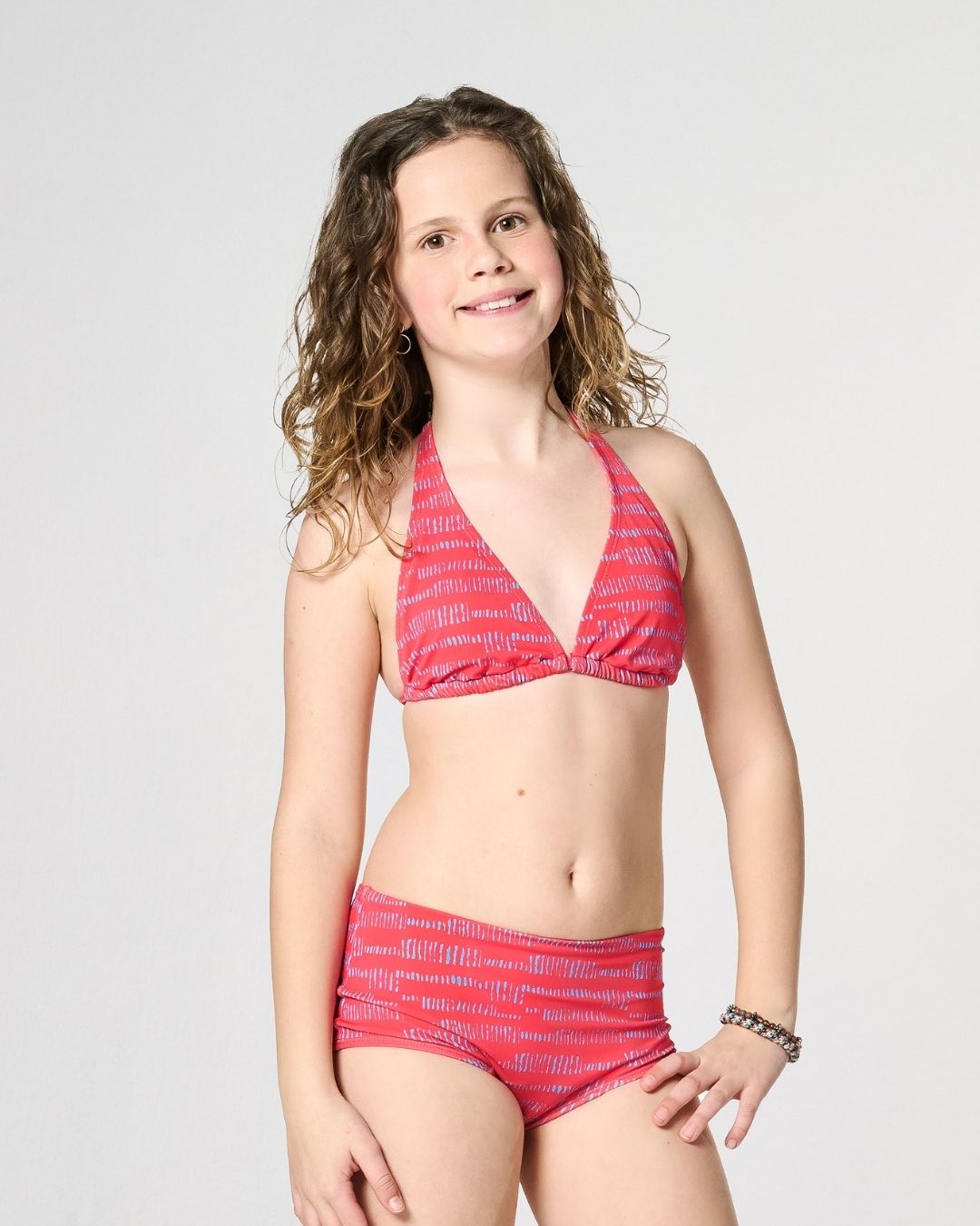 menstrual swimwear - boxer briefs | moderate - heavy - 2 to 3 tampons | girls' print red